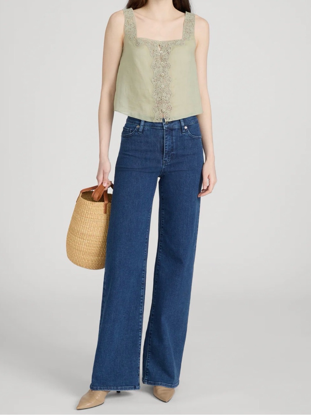 FRAME Le Slim Palazzo Jean in Loner